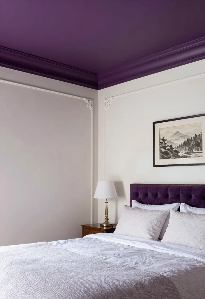30 Purple Bedroom Ideas That Feel Royal and Relaxing 54 30 Purple Bedroom Ideas That Feel Royal and Relaxing 14. Purple Accent Ceilings 0