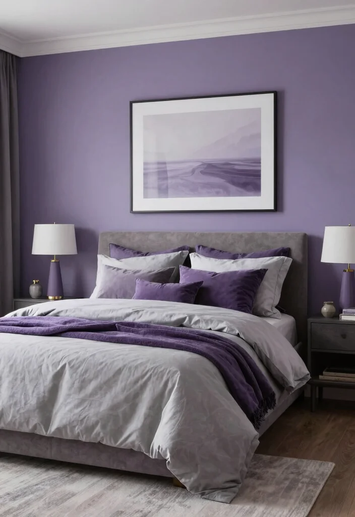 30 Purple Bedroom Ideas That Feel Royal and Relaxing 57 30 Purple Bedroom Ideas That Feel Royal and Relaxing 17. Purple and Neutral Color Palette 0