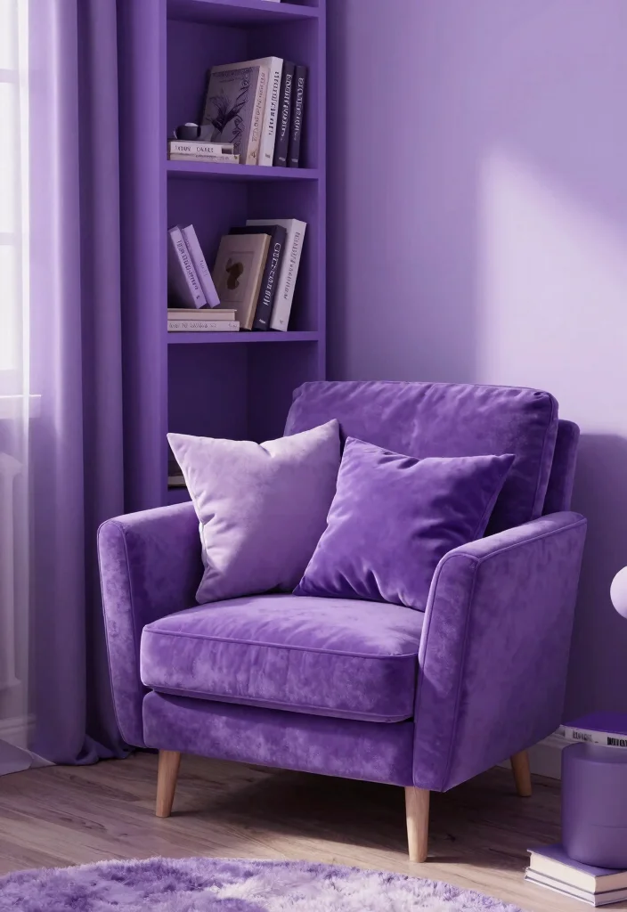 30 Purple Bedroom Ideas That Feel Royal and Relaxing 59 30 Purple Bedroom Ideas That Feel Royal and Relaxing 19. Cozy Purple Reading Nook 0
