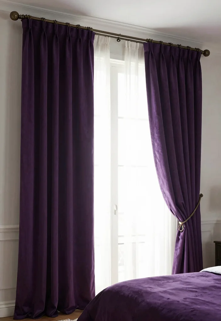 30 Purple Bedroom Ideas That Feel Royal and Relaxing 4 30 Purple Bedroom Ideas That Feel Royal and Relaxing 4. Luxurious Purple Curtains 0