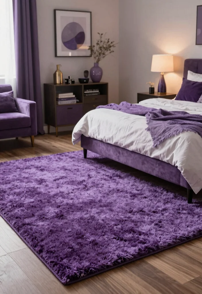 30 Purple Bedroom Ideas That Feel Royal and Relaxing 6 30 Purple Bedroom Ideas That Feel Royal and Relaxing 6. Elegant Purple Rugs 0