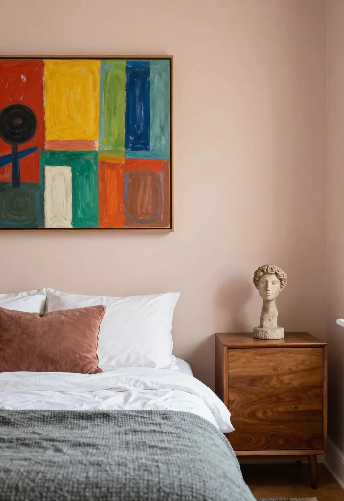 30 Small Couple Bedroom Ideas That Feel Cozy and Romantic 13. Artistic Decor Elements 0