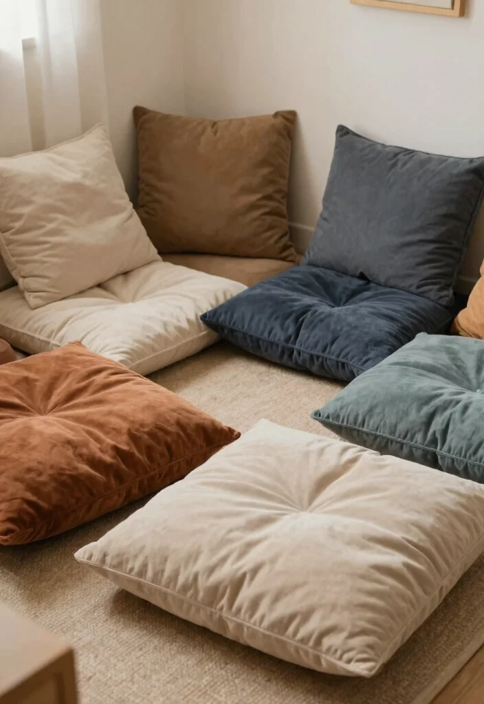30 Small Couple Bedroom Ideas That Feel Cozy and Romantic 21. Cozy Floor Cushions 0