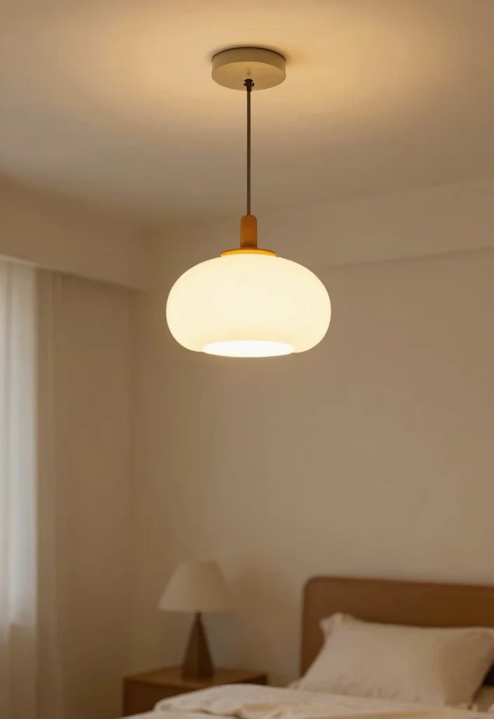 30 Small Couple Bedroom Ideas That Feel Cozy and Romantic 22. A Statement Light Fixture 0