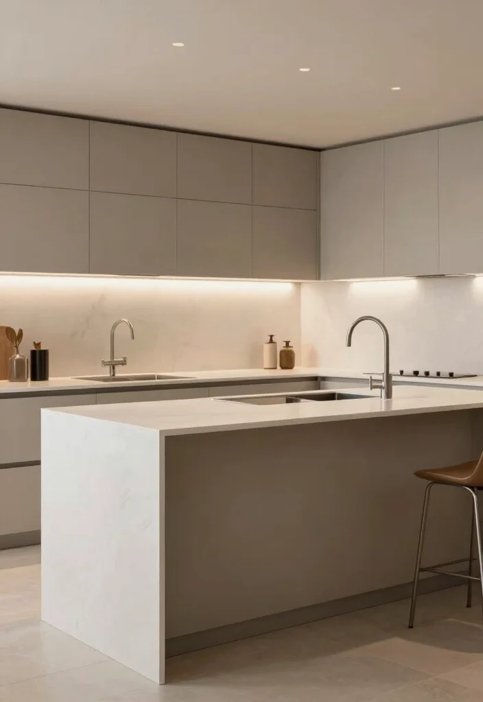 30 Small Kitchen Ideas with Islands That Work Beautifully 21. Seamless Flow with Integrated Islands 0