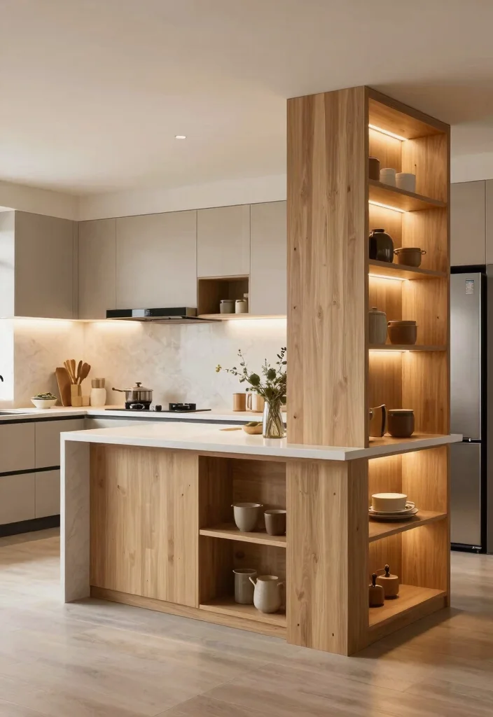 30 Small Kitchen Ideas with Islands That Work Beautifully 23. Smart Partition Islands for Zoning Spaces 0