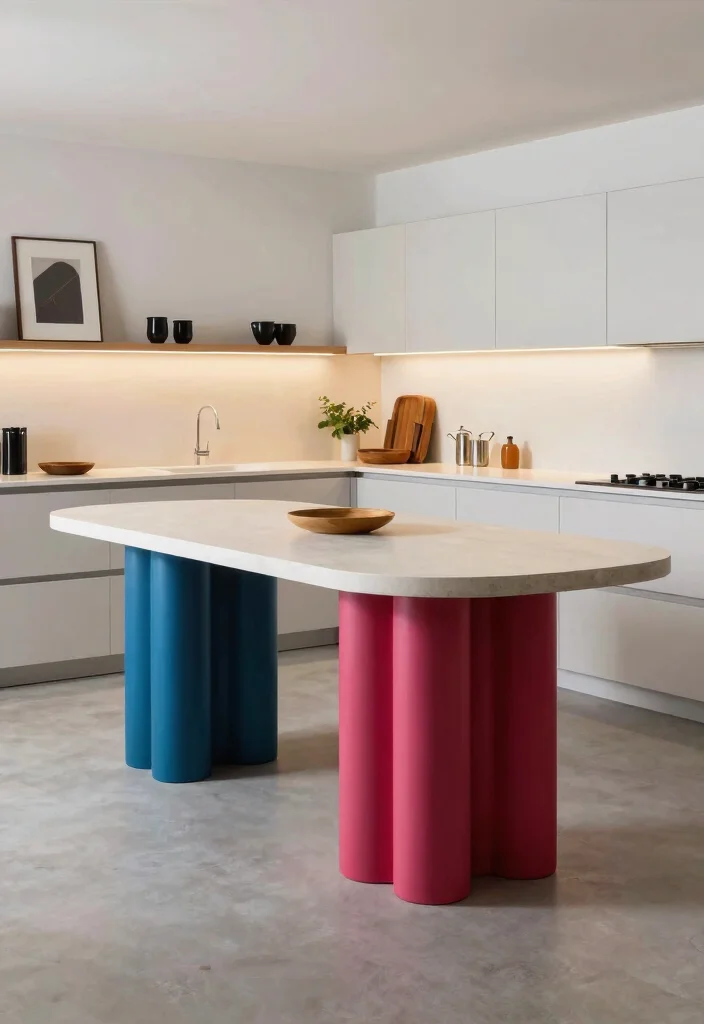 30 Small Kitchen Ideas with Islands That Work Beautifully 24. Statement Piece Islands for Eye Catching Designs 0