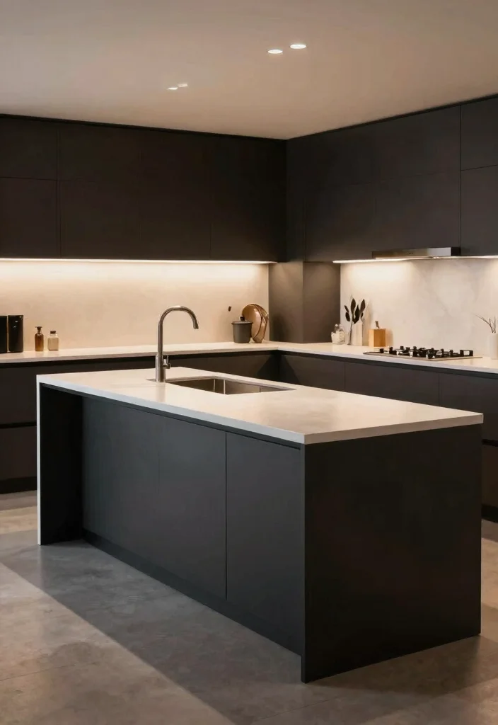 30 Small Kitchen Ideas with Islands That Work Beautifully 26. High Contrast Islands for Dramatic Impact 0