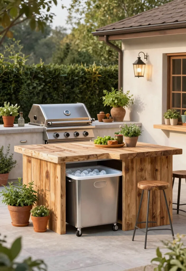 30 Small Kitchen Ideas with Islands That Work Beautifully 30. Outdoor Style Islands for Fresh Air Cooking 0