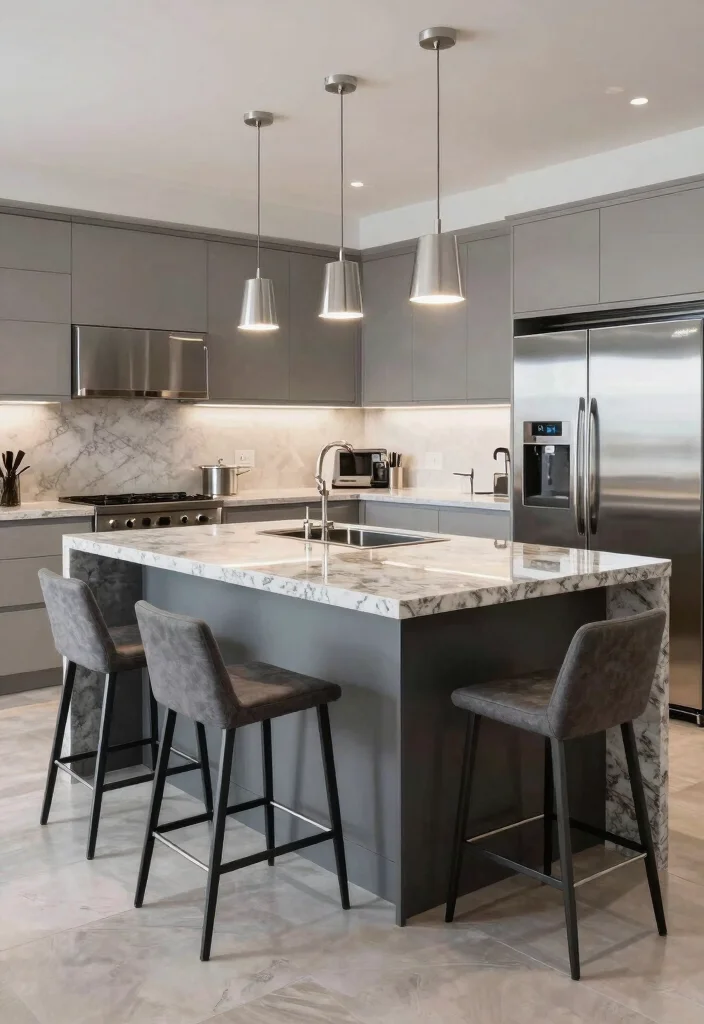 30 Small Kitchen Ideas with Islands That Work Beautifully 4. High Top Islands for a Contemporary Feel 0