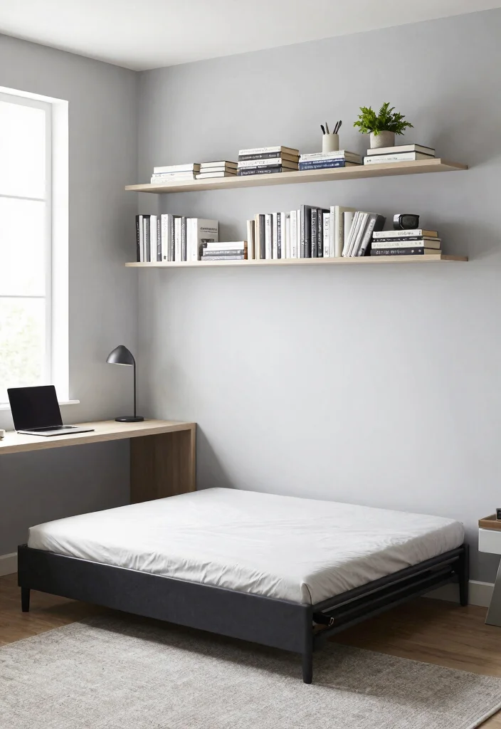 30 Small Men’s Bedroom Ideas That Are Minimal and Stylish 1 30 Small Mens Bedroom Ideas That Are Minimal and Stylish 1. Multifunctional Murphy Bed 0