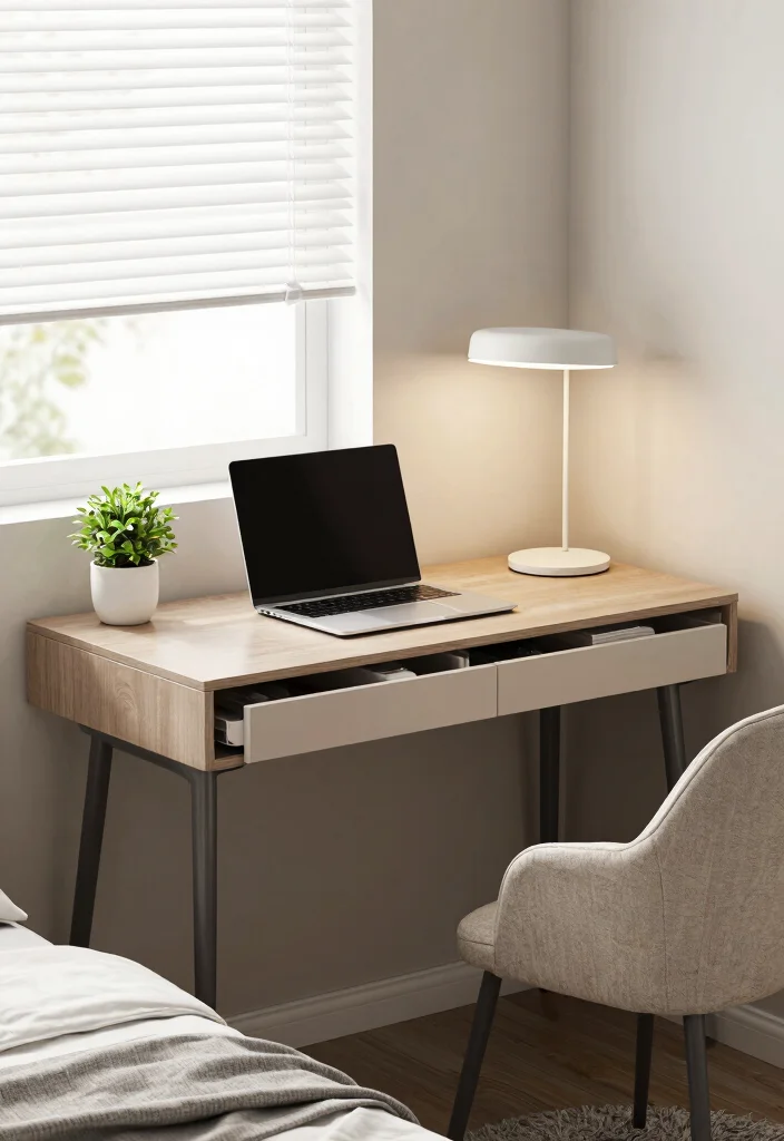 30 Small Men’s Bedroom Ideas That Are Minimal and Stylish 2 30 Small Mens Bedroom Ideas That Are Minimal and Stylish 2. Compact Desk with Storage 0