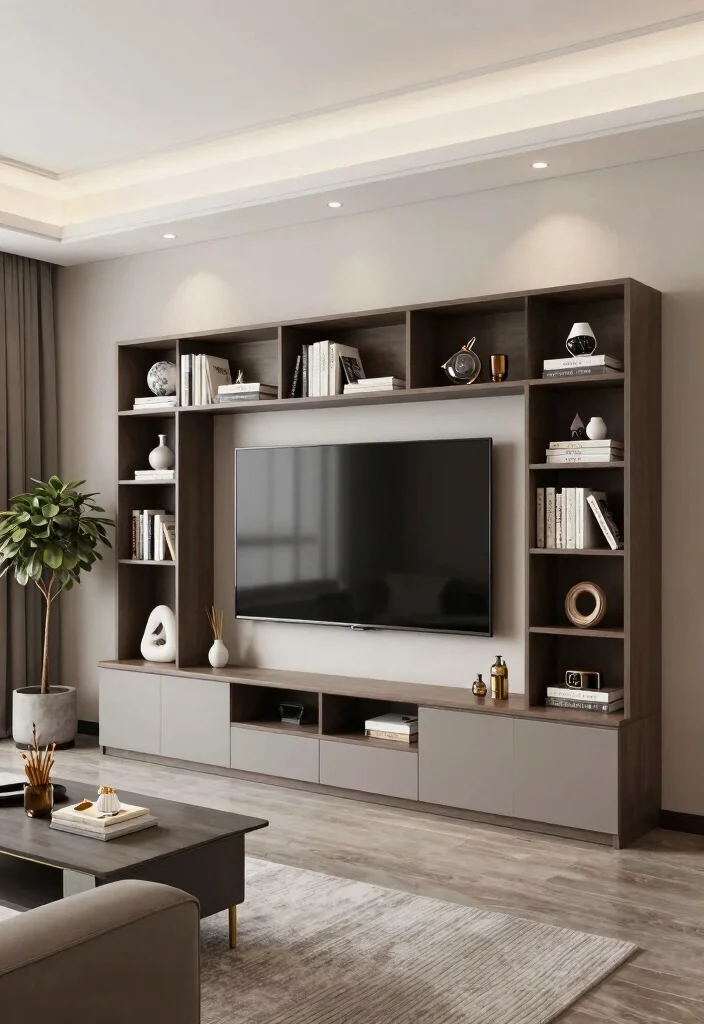 30 TV in Bedroom Ideas That Balance Comfort and Style 19. Stylish Wall Unit 0