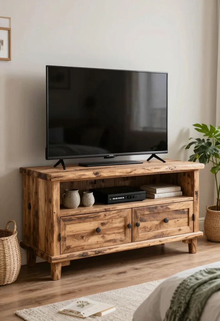 30 TV in Bedroom Ideas That Balance Comfort and Style 28. Rustic Farmhouse Vibe 0