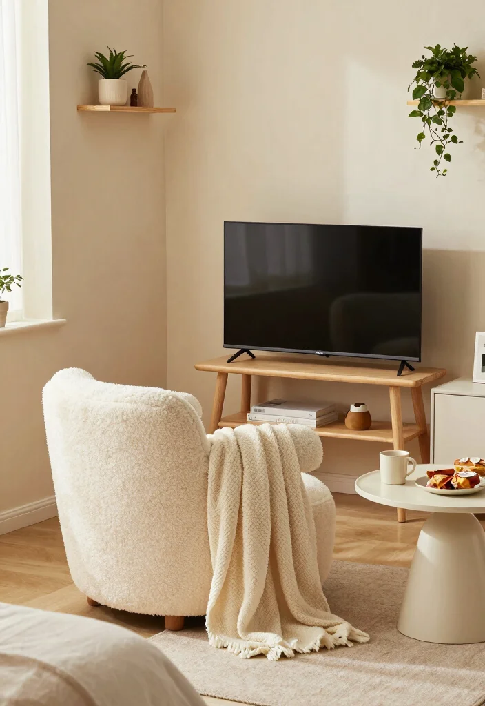 30 TV in Bedroom Ideas That Balance Comfort and Style 3. Cozy Corner Watching Nook 0