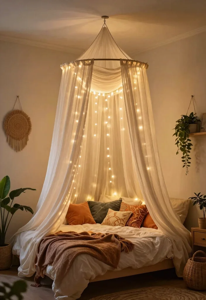 30 Teenage Bedroom Ideas That Are Trendy and Fun 10. Whimsical Canopy Hanging 0