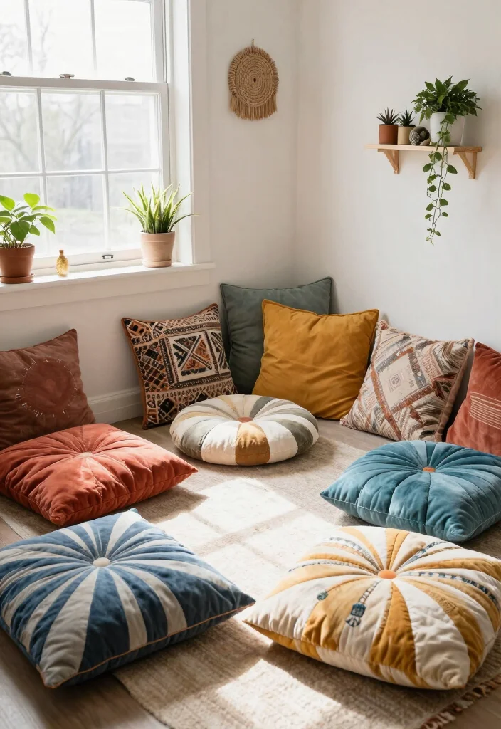 30 Teenage Bedroom Ideas That Are Trendy and Fun 11. Cozy Floor Cushions 0
