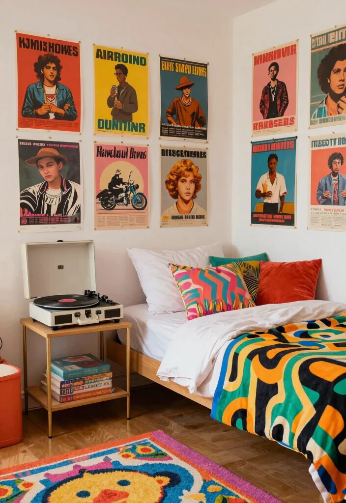 30 Teenage Bedroom Ideas That Are Trendy and Fun 19. Retro Vibes 0