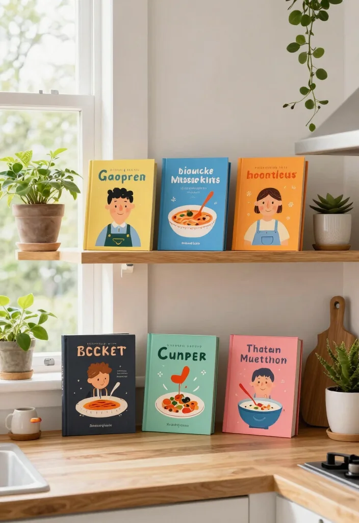 30 Toca Boca Modern Mansion Kitchen Ideas for Cute Design Fans 23. Whimsical Cookbooks Display 0