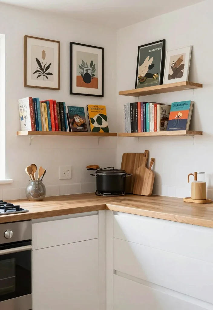 30 U Shaped Kitchen Ideas for Smart Layout and Flow 24. Artistic Wall Art 0