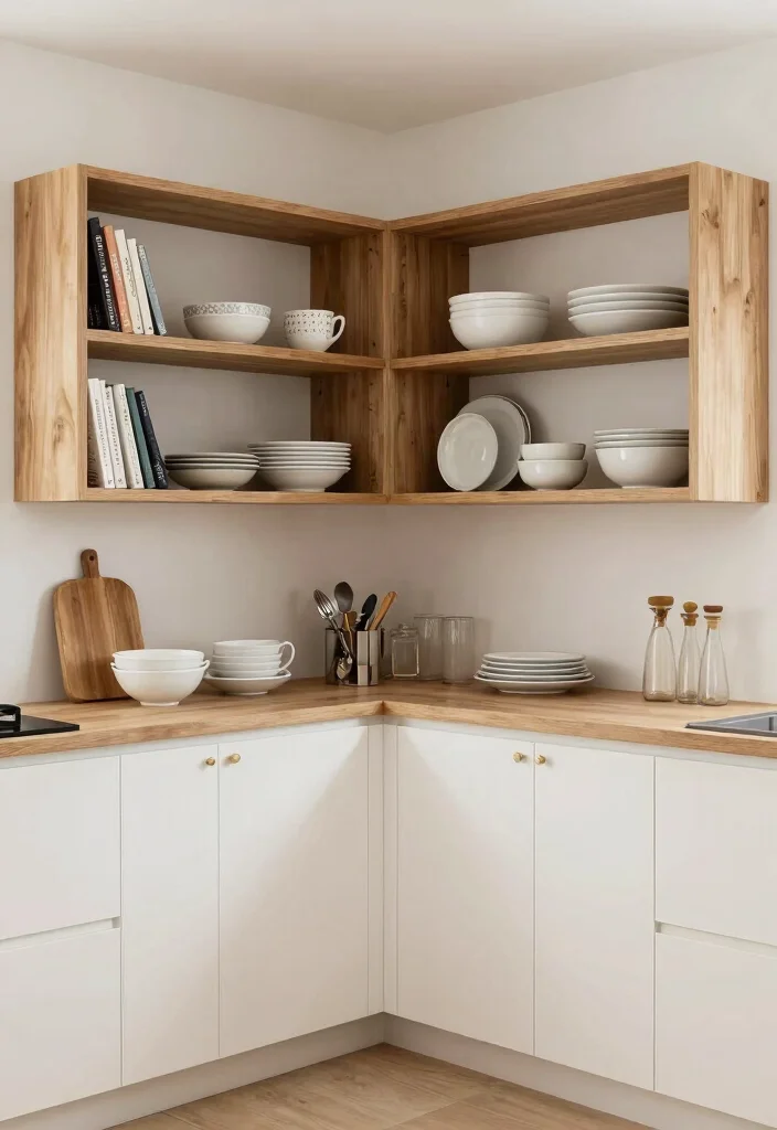 30 U Shaped Kitchen Ideas for Smart Layout and Flow 25. Open Shelving 0