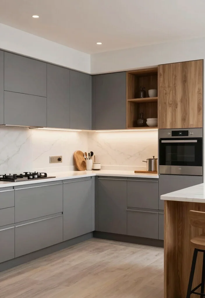 30 U Shaped Kitchen Ideas for Smart Layout and Flow 4. Elegant Gray Tones 0