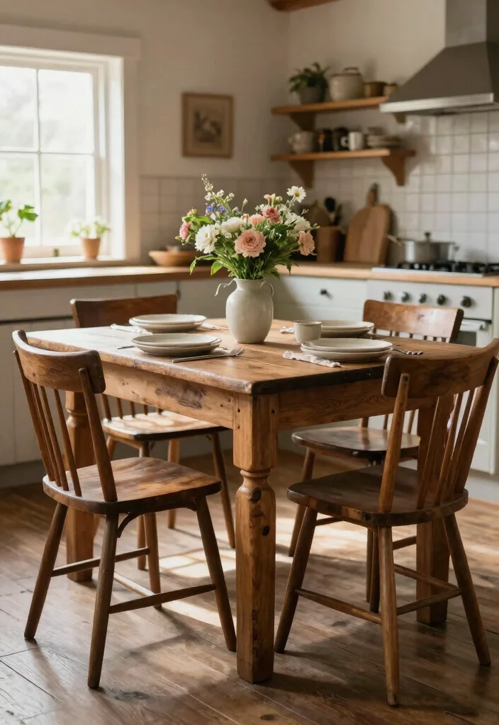 30 Wood Kitchen Ideas That Add Warmth and Texture 41 30 Wood Kitchen Ideas That Add Warmth and Texture 11. Vintage Wooden Furniture 0