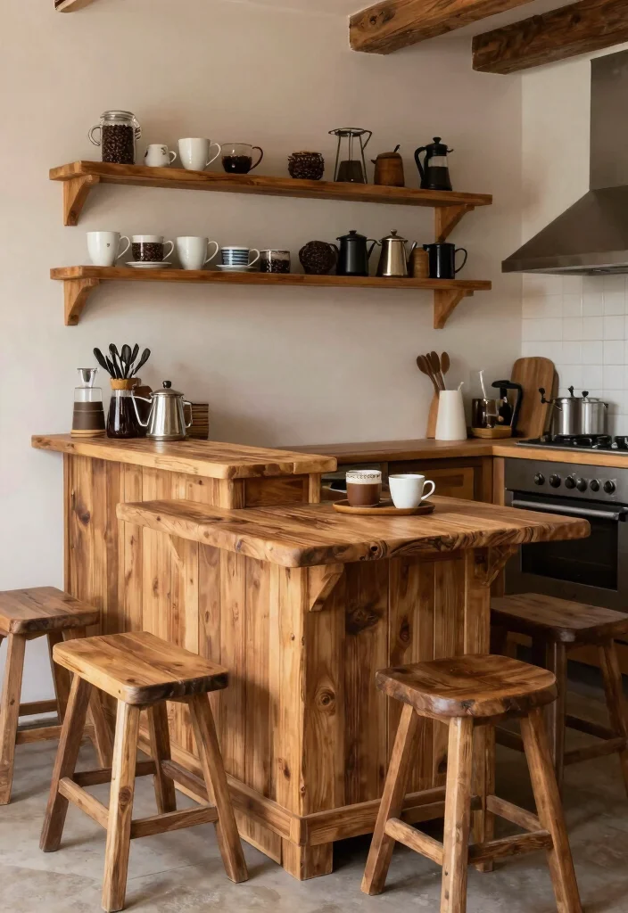 30 Wood Kitchen Ideas That Add Warmth and Texture 47 30 Wood Kitchen Ideas That Add Warmth and Texture 17. Wooden Coffee Bar 0