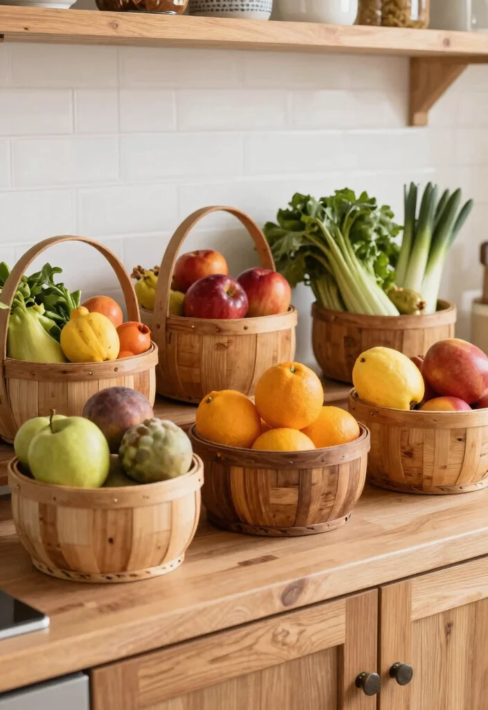 30 Wood Kitchen Ideas That Add Warmth and Texture 48 30 Wood Kitchen Ideas That Add Warmth and Texture 18. Wooden Fruit Baskets 0