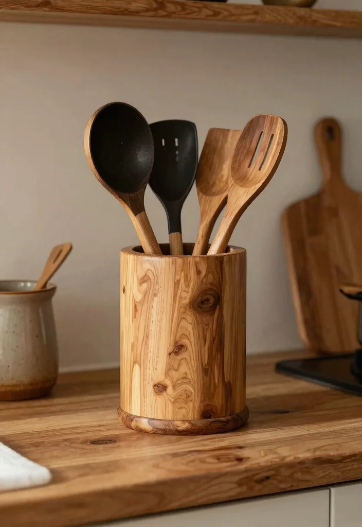 30 Wood Kitchen Ideas That Add Warmth and Texture 64 30 Wood Kitchen Ideas That Add Warmth and Texture 24. Wooden Utensil Holders 0